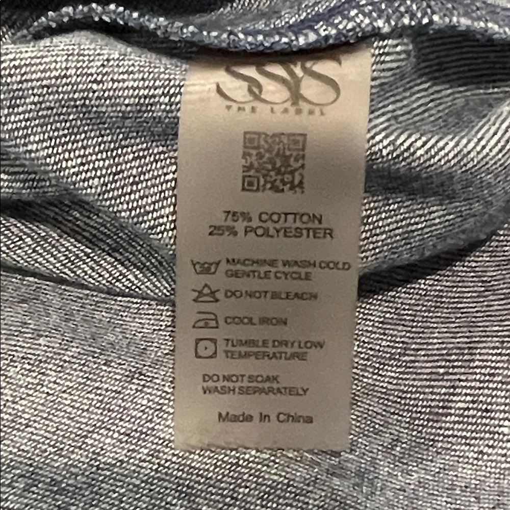 SSYS Nellie Sleeveless Denim Dress Button Front A-Line Mini Dress Blue XS - Picture 9 of 9